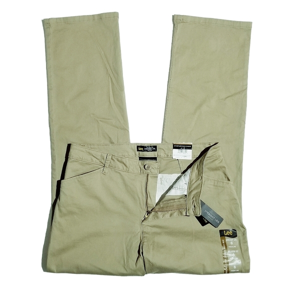 Lee Womens Relaxed Fit All Day Straight Leg Mid Rise Pant Flax Size 8 Medium NWT - Picture 3 of 8
